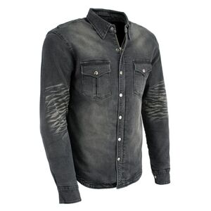 Milwaukee Leather MPM1620 Mens Flannel Biker Shirt with CE Approved Armor, Large